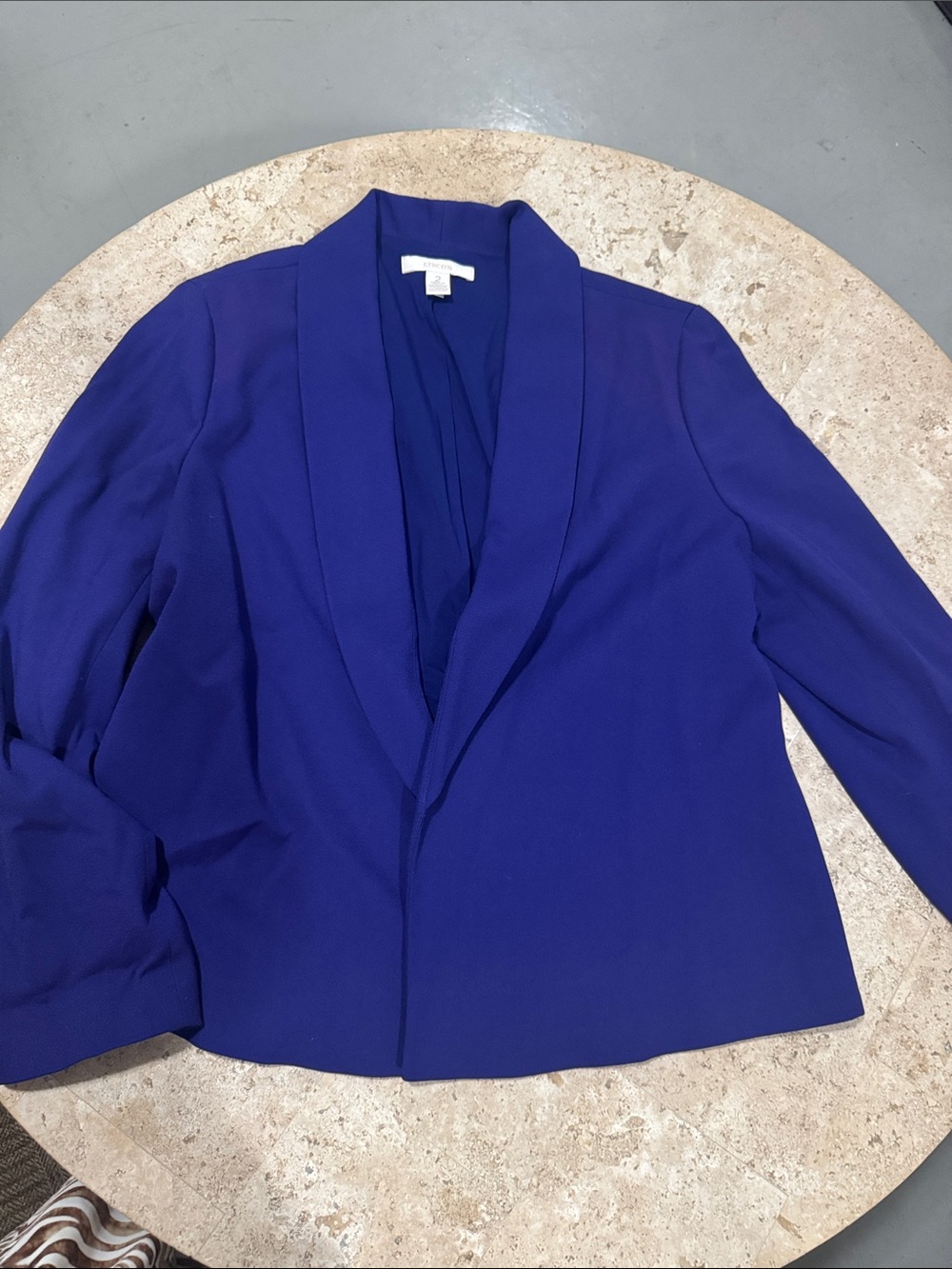 Chico's Cobalt Blue Open-Front Shawl Collar Blazer
